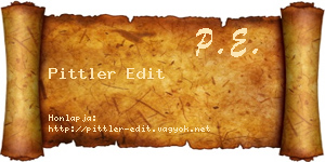 Pittler Edit névjegykártya
